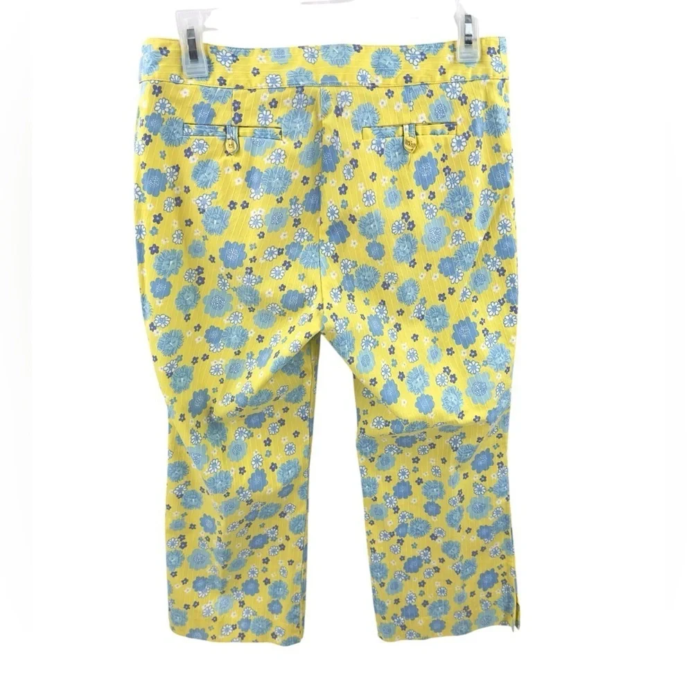 Vintage Lilly Pulitzer Capri Pants Womens 6 Cuba Libre Floral Lion Tropical